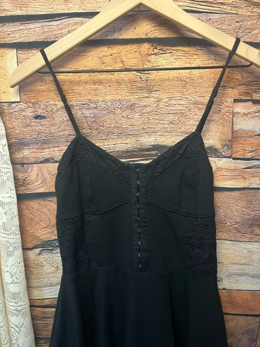 Aeropostale Black Mini Skater Dress with Spaghetti Straps (195) - Picture 3 of 13